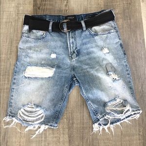 PacSun Stretch Jean Shorts W/Belt - Waist 34